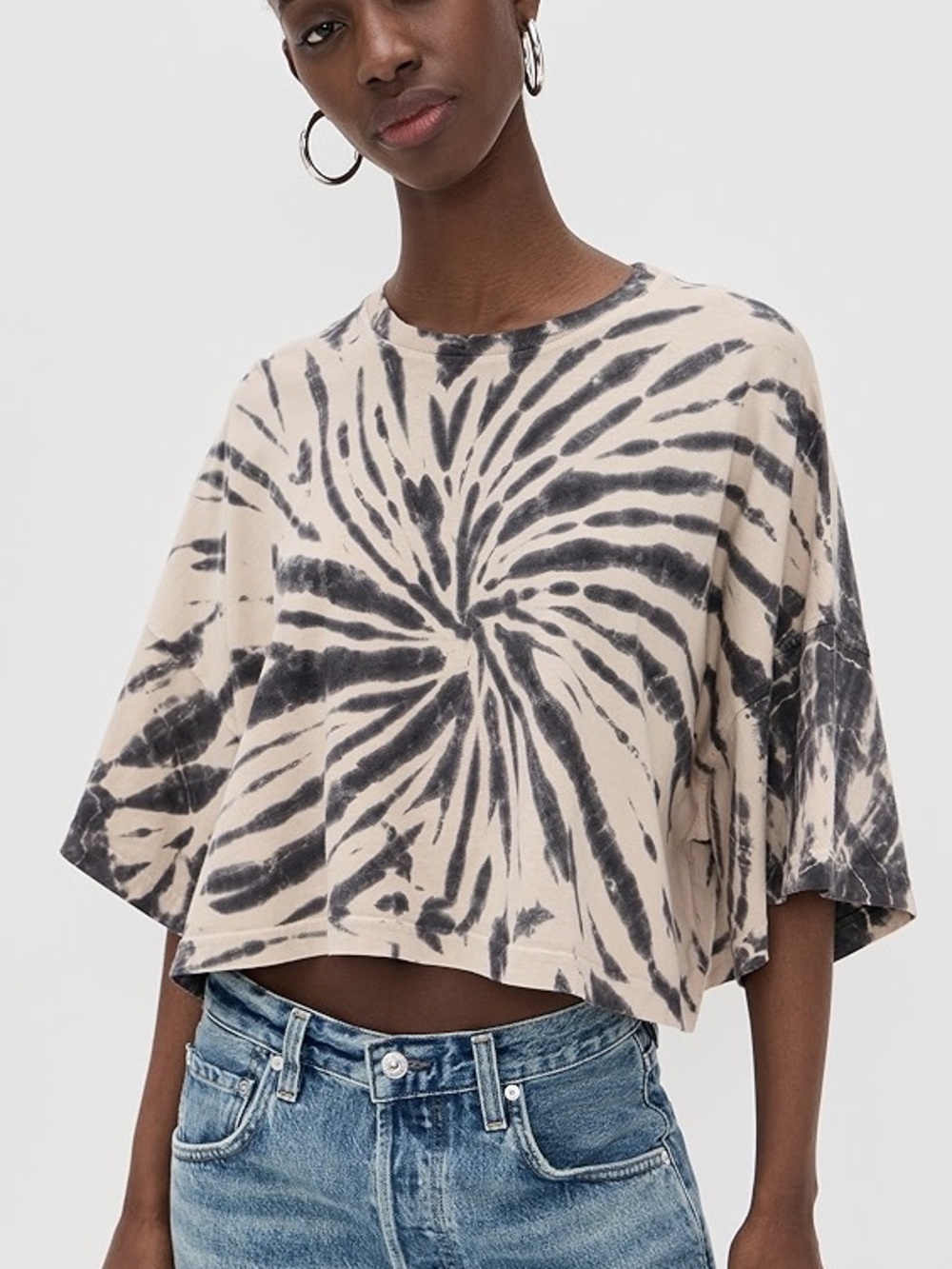 Citizens Of Humanity Neutral Spiral Tie-Dye Crop Tee
